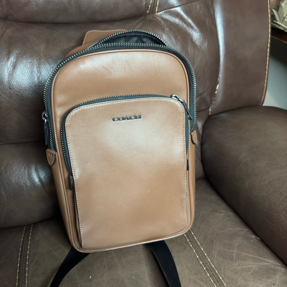 Coach Tan Leather Men's Bag